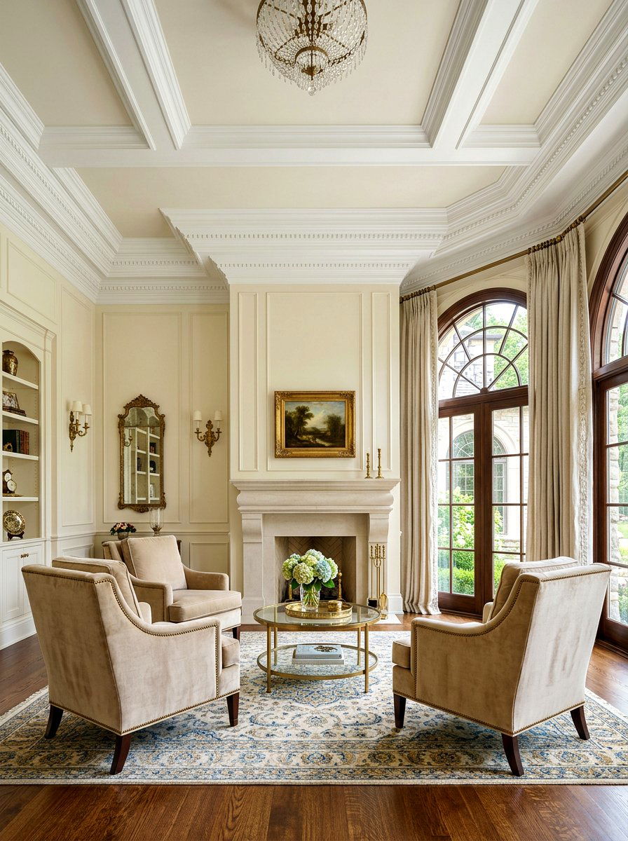 Stacked double crown - 30 ceiling trim ideas
