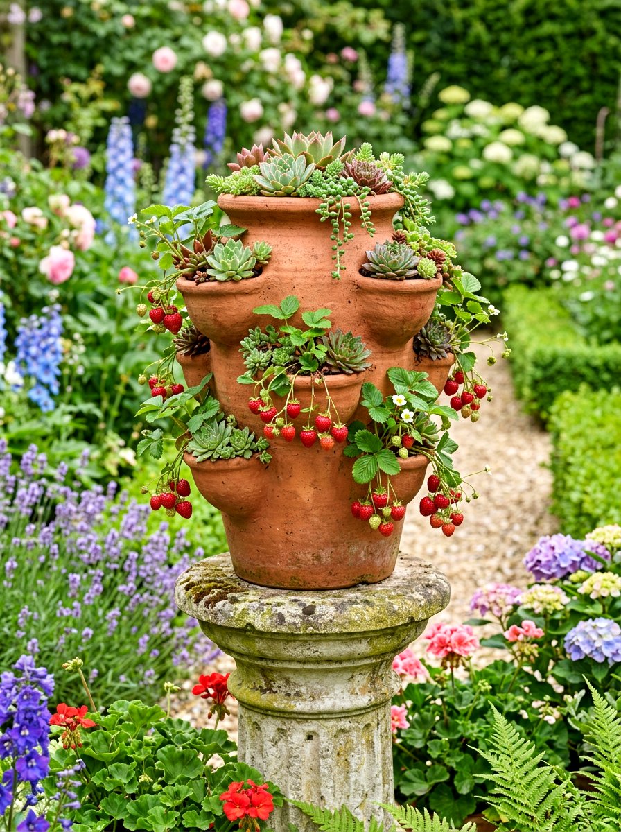 Stacked strawberry pot - 30 garden planter ideas