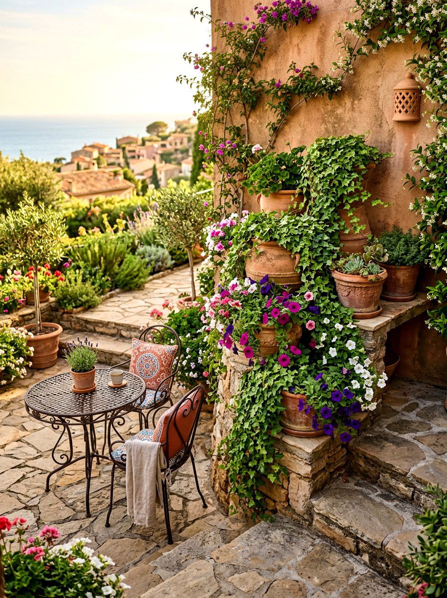 Stacked terracotta planters - 30 terracotta pot ideas