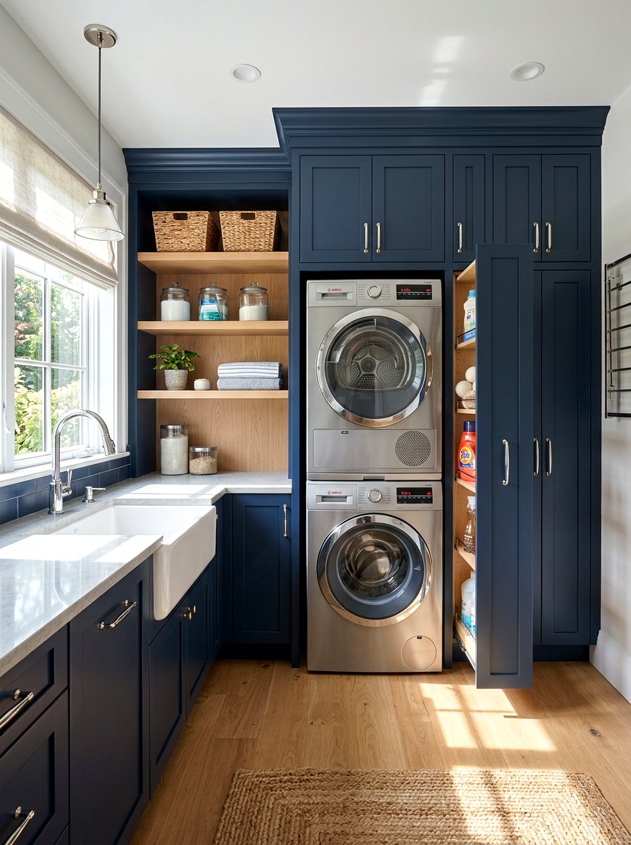 Stacked washer and dryer - 30 laundry room ideas