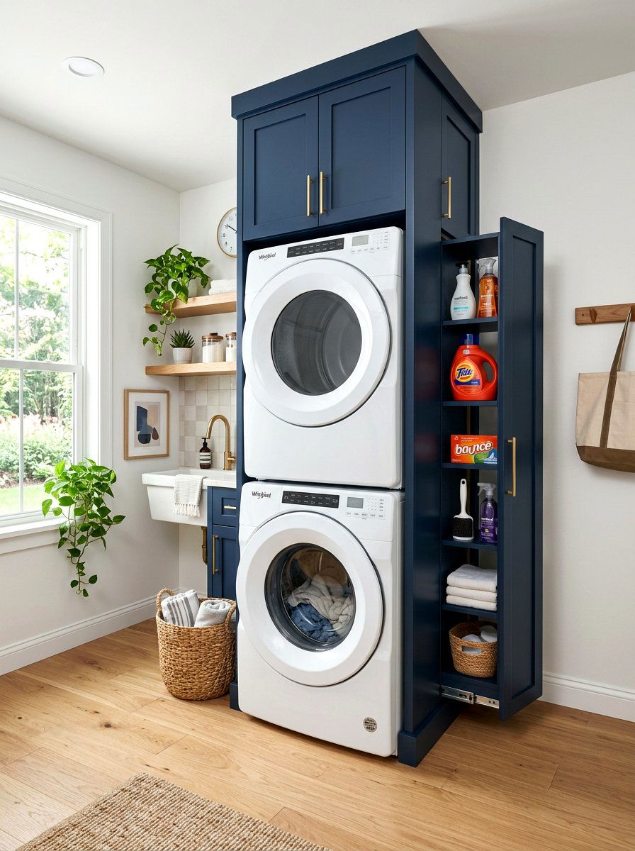 Stacked washer dryer - 30 utility room ideas