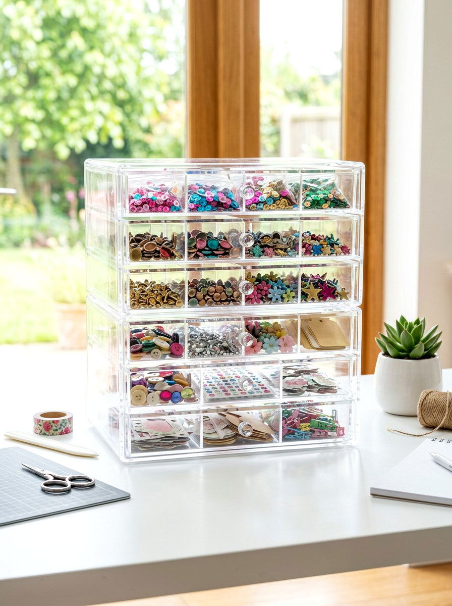 Stacking Acrylic Drawers - 30 scrapbook storage ideas