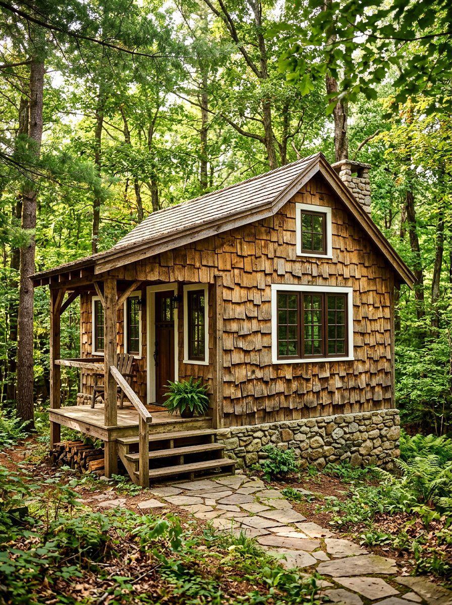 Staggered Edge Cedar Shingles - 30 cedar shake exterior ideas