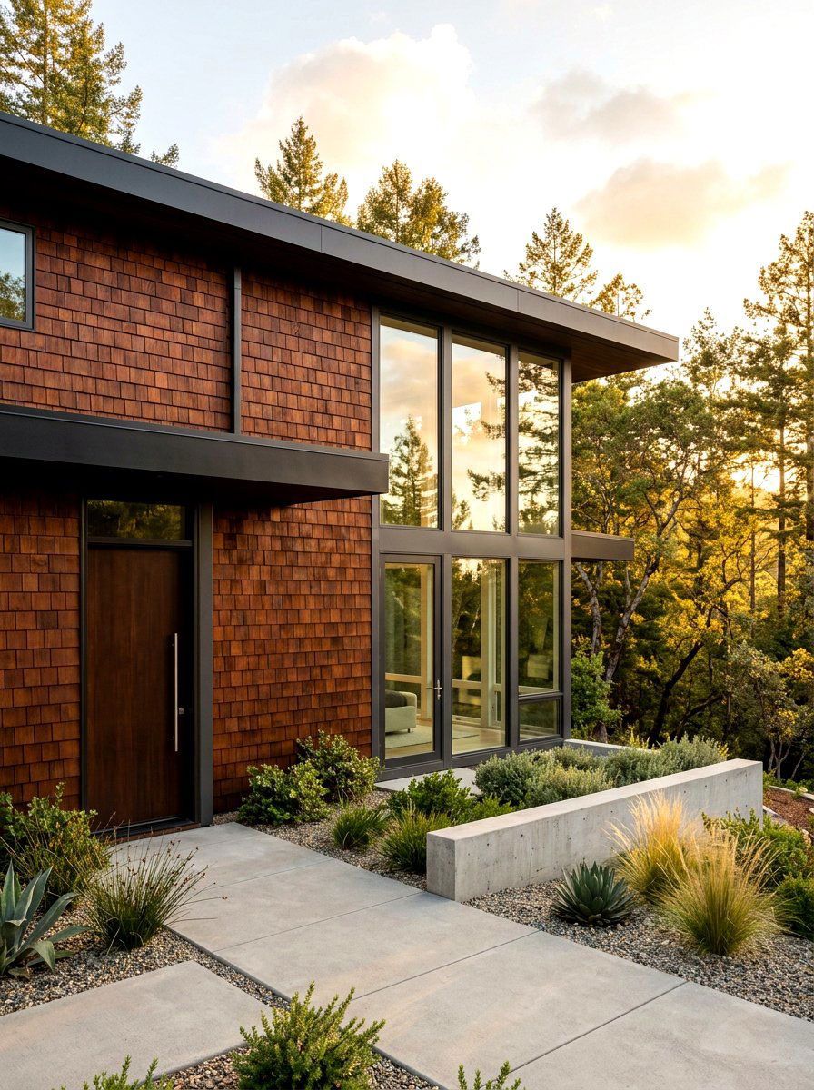 Stained Cedar Shake Siding - 30 cedar shake curb appeal ideas