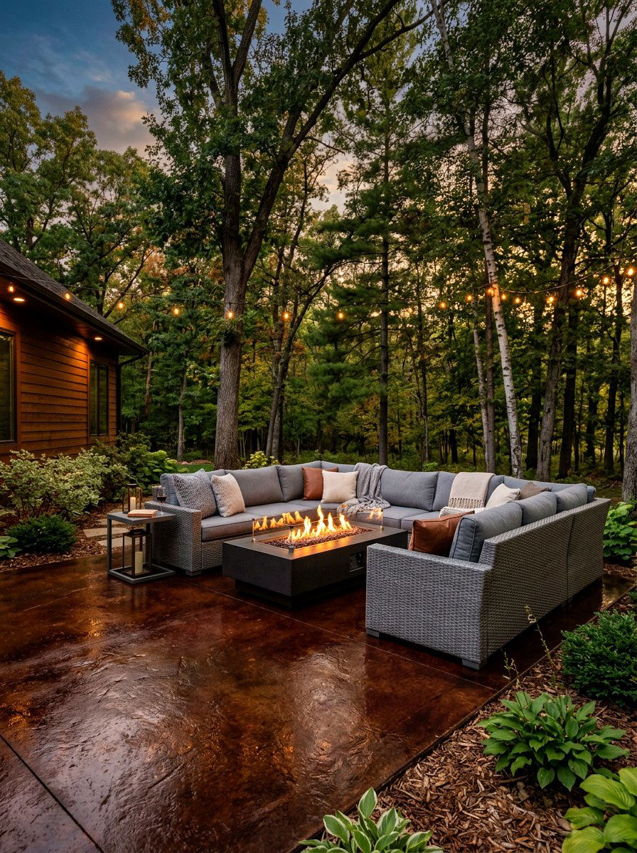 Stained Concrete Backyard - 30 concrete patio ideas