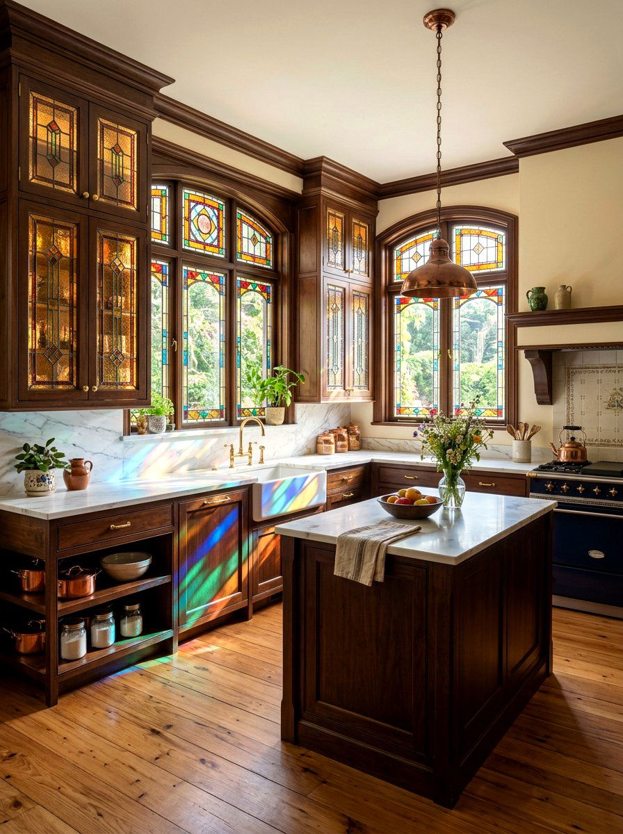 Stained Glass Kitchen - 30 vintage kitchen ideas