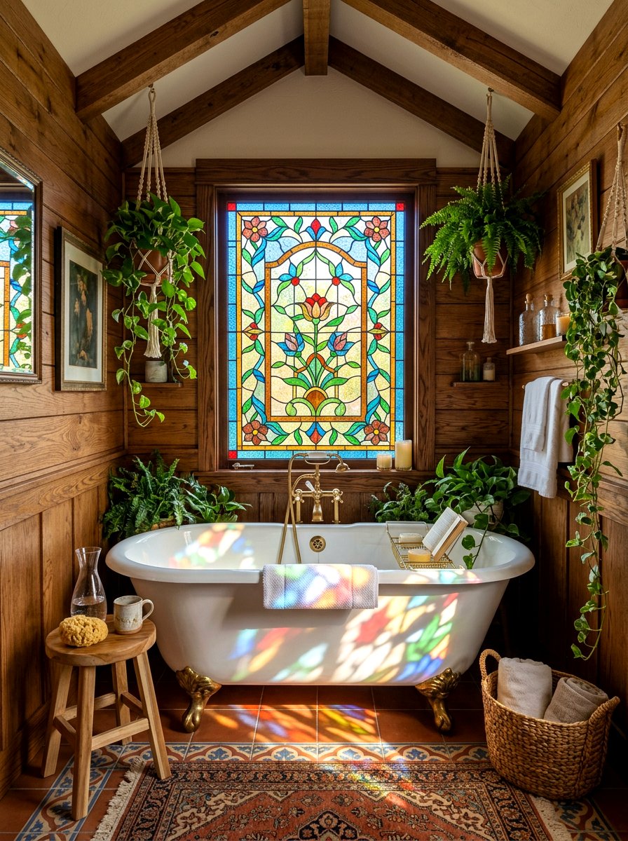 Stained Glass Window - 30 fairycore bathroom ideas