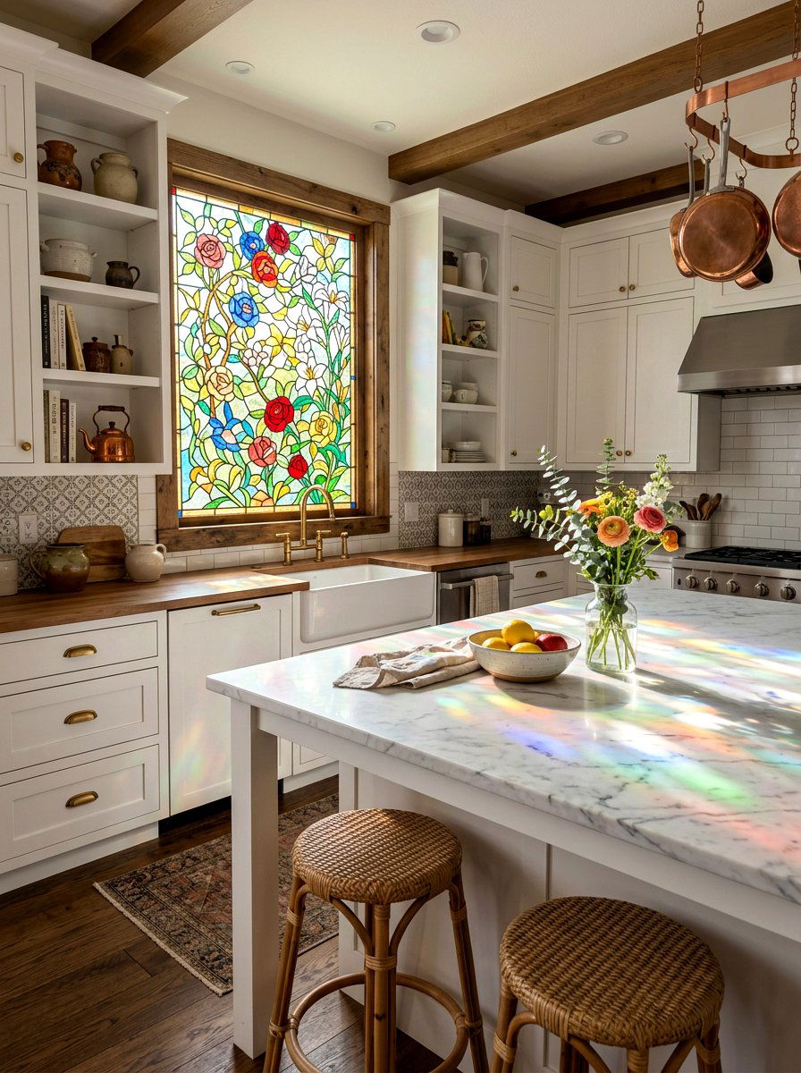 Stained Glass Window Kitchen - 30 storybook kitchen ideas