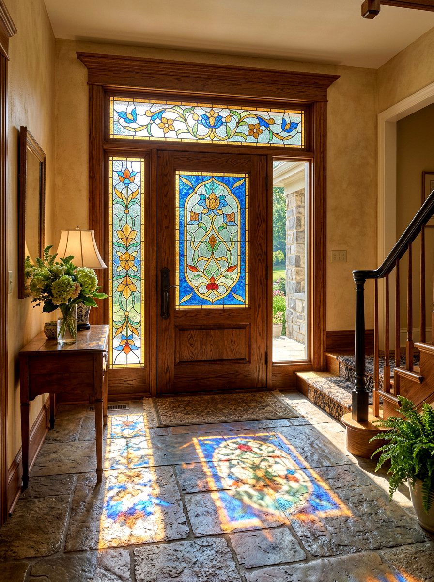 Stained Glass Windows - 30 old world entryway ideas
