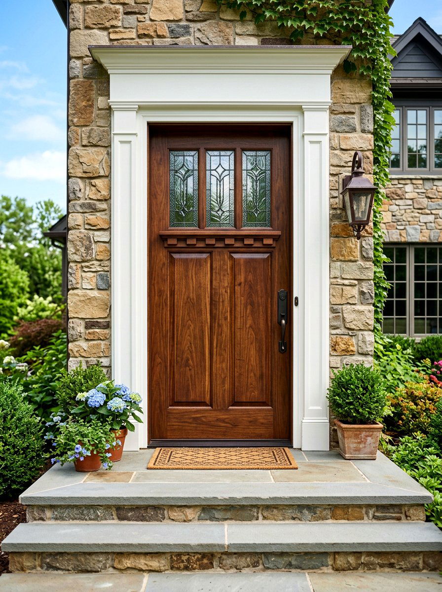 Stained Wood Door - 30 craftsman exterior ideas
