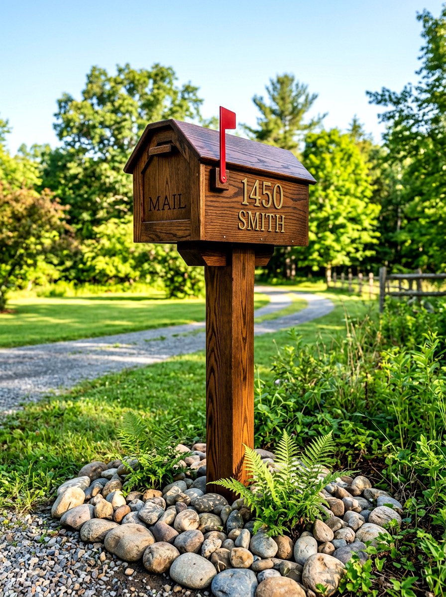 Stained Wood Mailbox - 30 mailbox curb appeal ideas