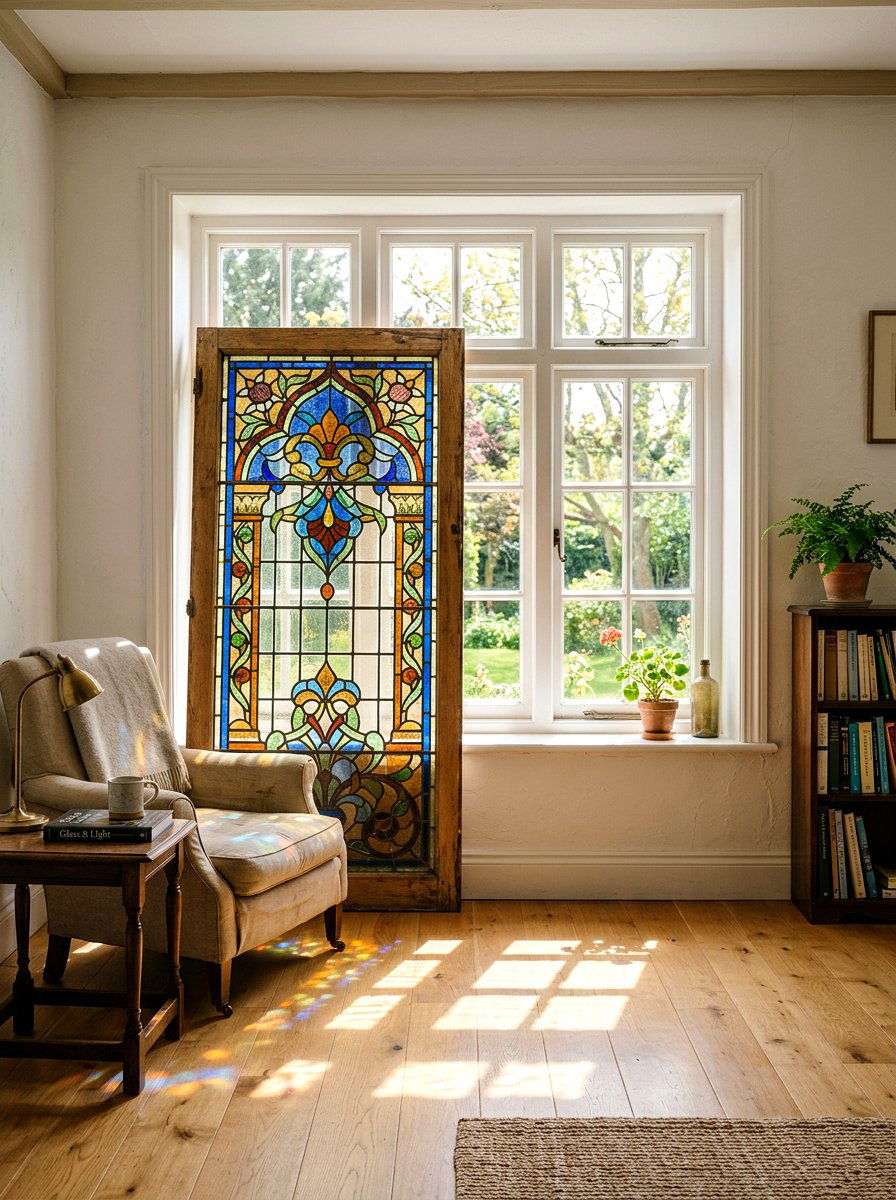 Stained glass panel - 30 antique decor styling ideas