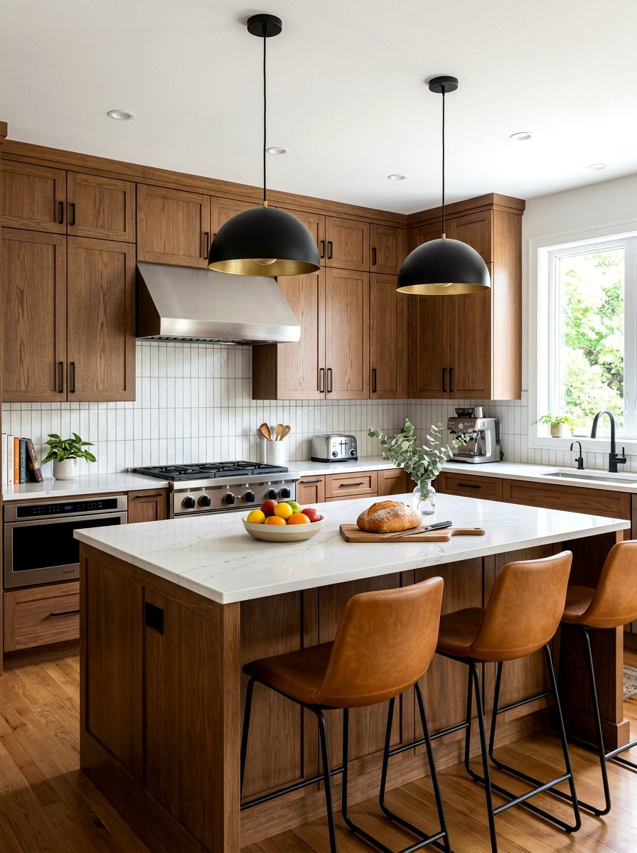 Stained oak kitchen cabinets - 30 oak kitchen cabinet ideas