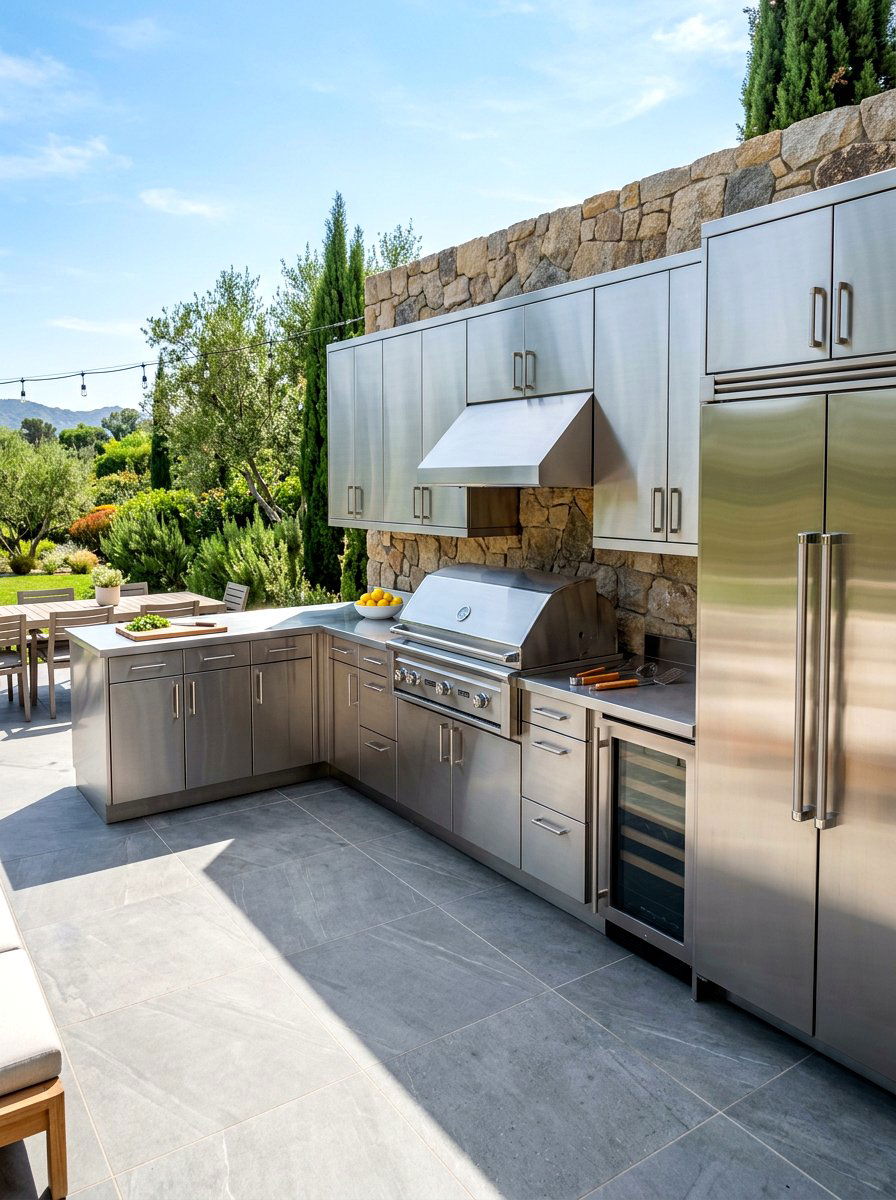 Stainless Steel Cabinetry - 30 outdoor kitchen ideas