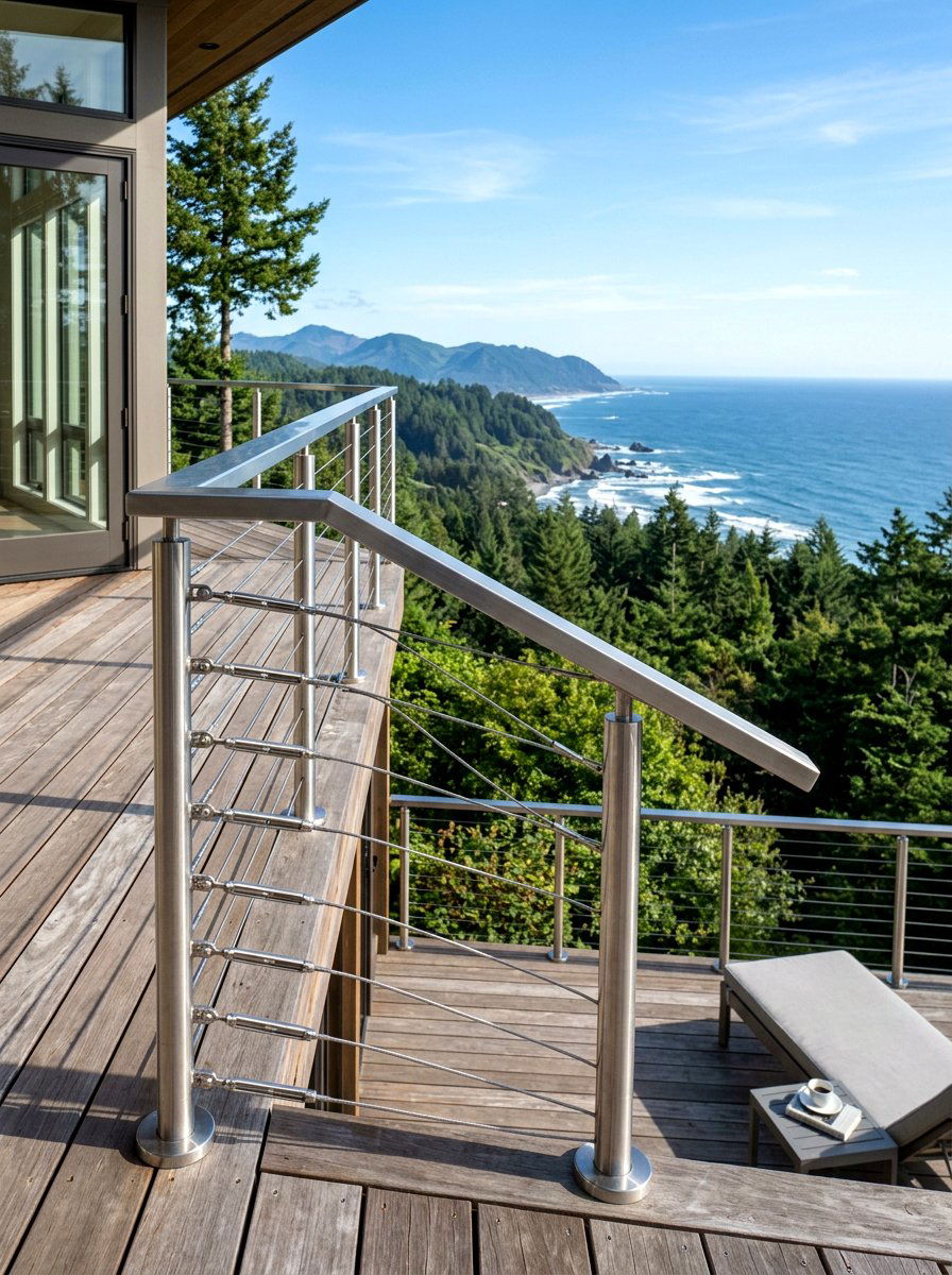 Stainless Steel Cable Railing - 30 metal fence ideas