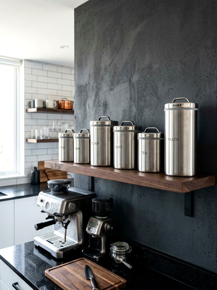 Stainless Steel Canisters - 30 zero waste pantry ideas