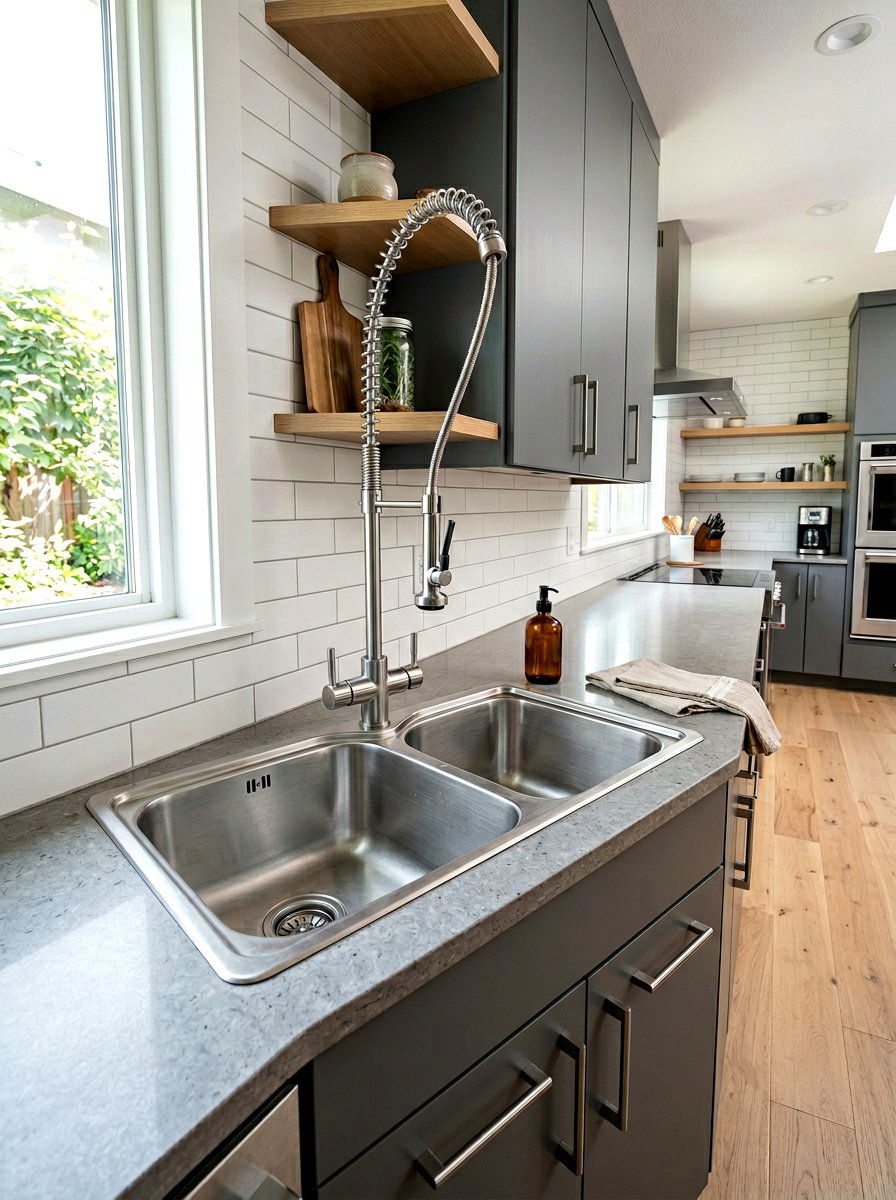 Stainless Steel Corner Sink - 30 corner sink kitchen ideas