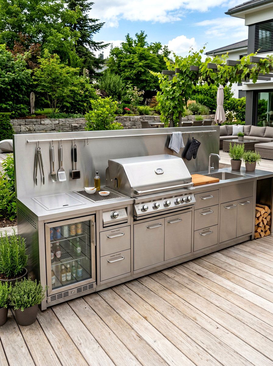 Stainless Steel Grill - 30 deck grill station ideas