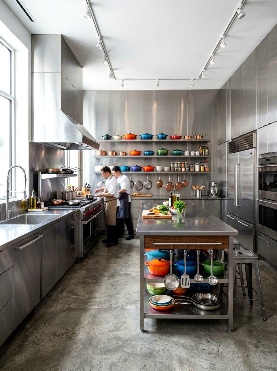 Stainless Steel Kitchen - 30 metallic maximalist decor ideas