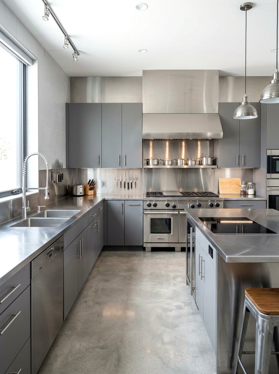 Stainless Steel Kitchen - 30 bakery style kitchen ideas