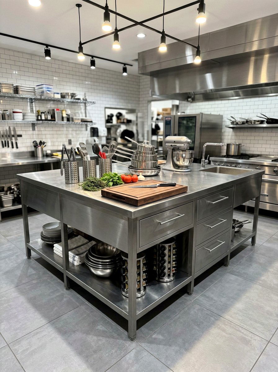 Stainless Steel Kitchen Island - 30 kitchen island ideas