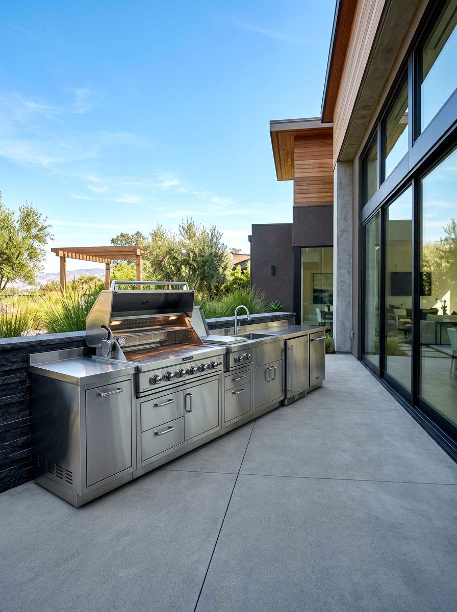 Stainless Steel Modular Grill - 30 backyard grill station ideas