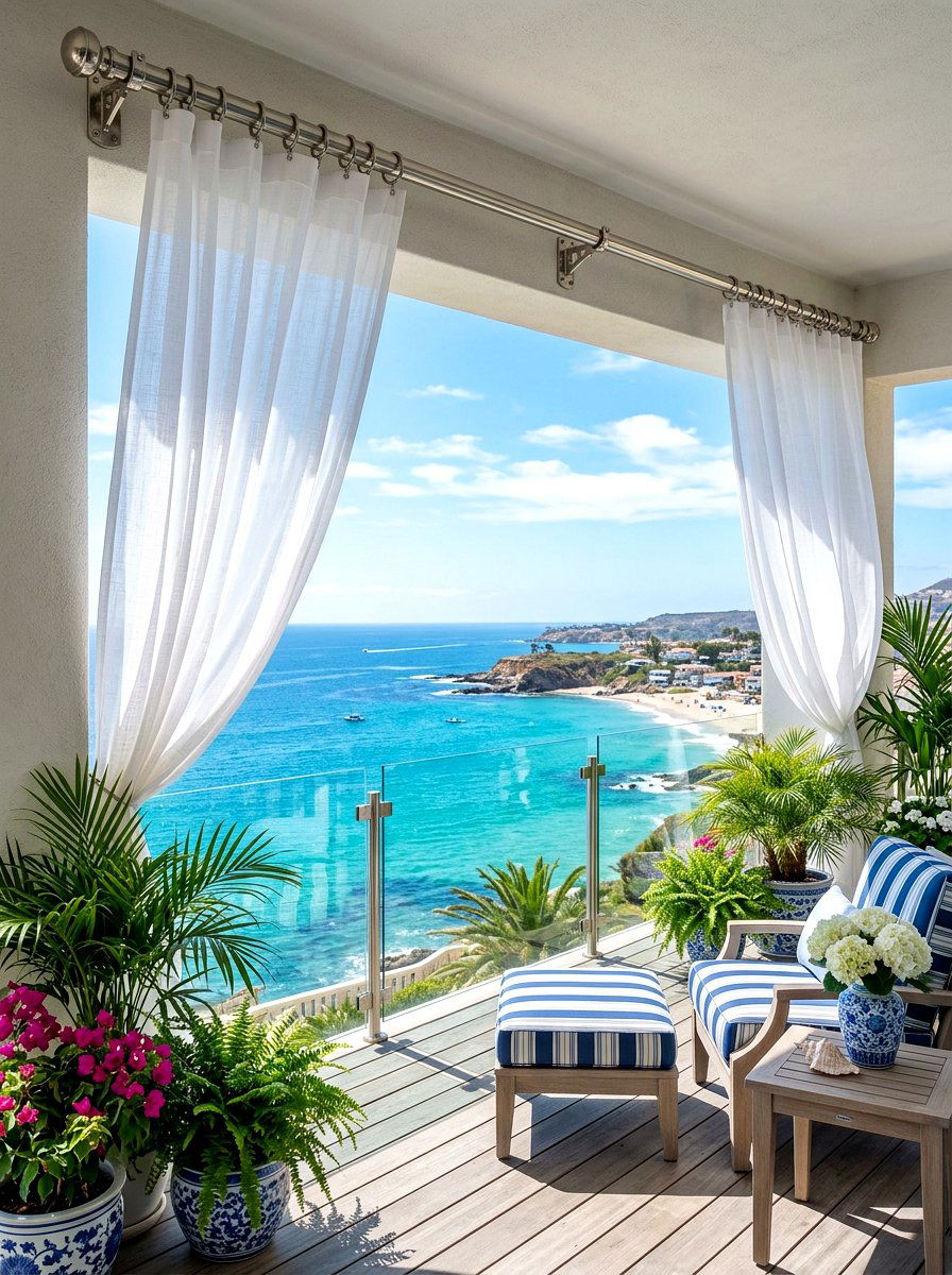 Stainless Steel Outdoor Curtain Rod - 30 outdoor curtain rod ideas