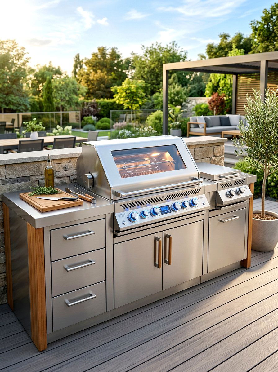 Stainless Steel Outdoor Grill - 30 bbq area ideas