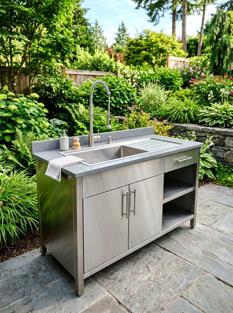 Stainless Steel Outdoor Sink - 30 outdoor utility sink ideas
