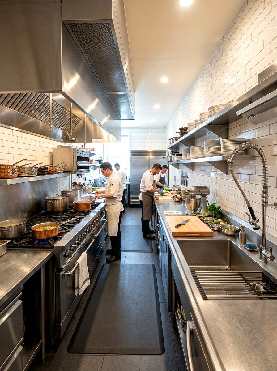 Stainless steel kitchen countertop - 30 integrated sink countertop ideas