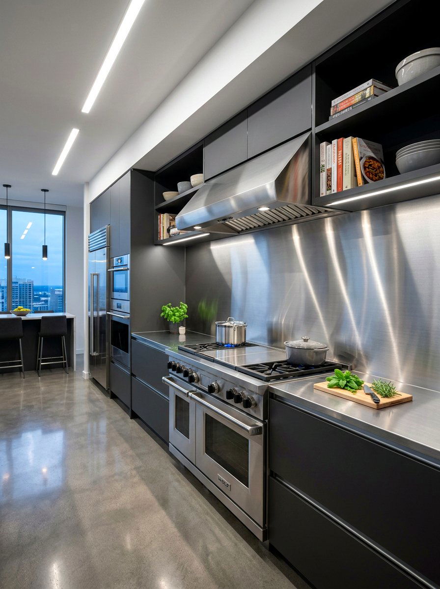 Stainless steel slab backsplash - 30 slab backsplash ideas