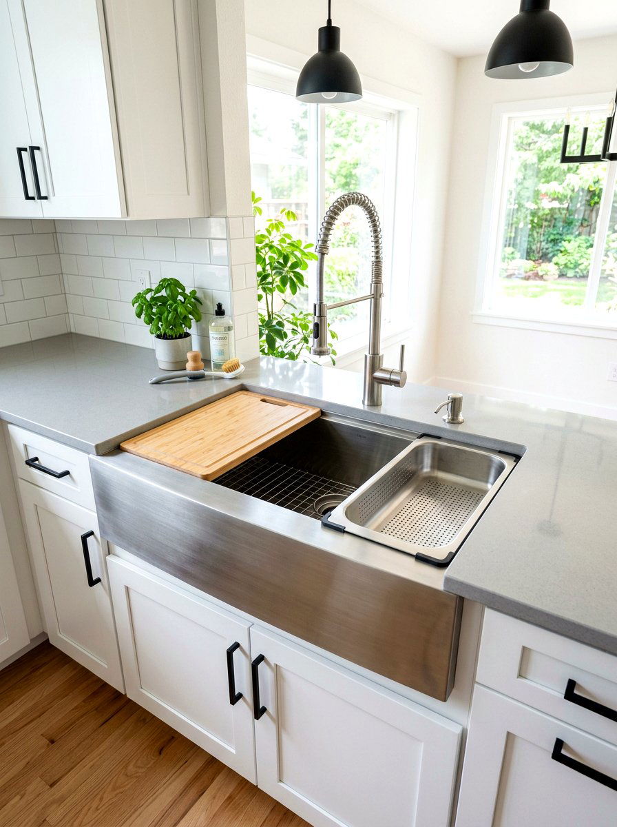 Stainless steel workstation sink - 30 workstation sink ideas