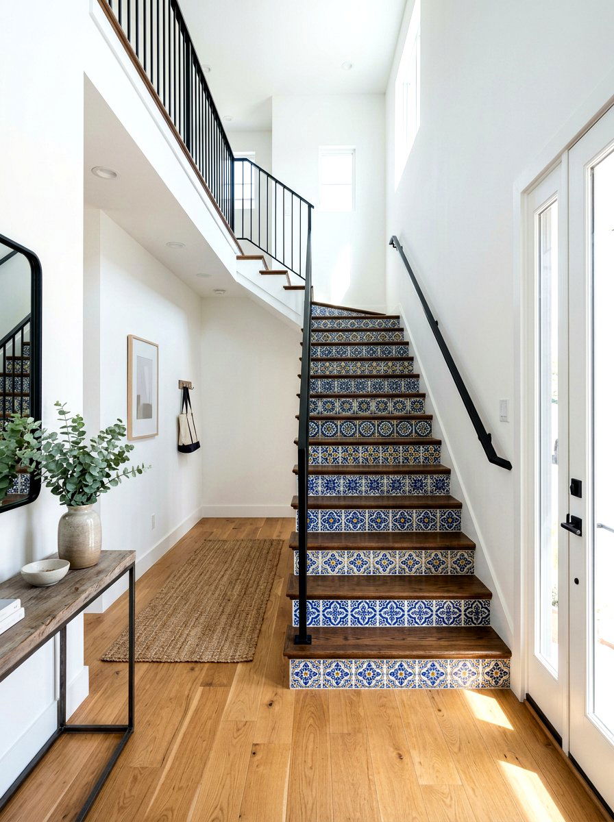 Stair Riser Tile - 30 peel and stick tile ideas