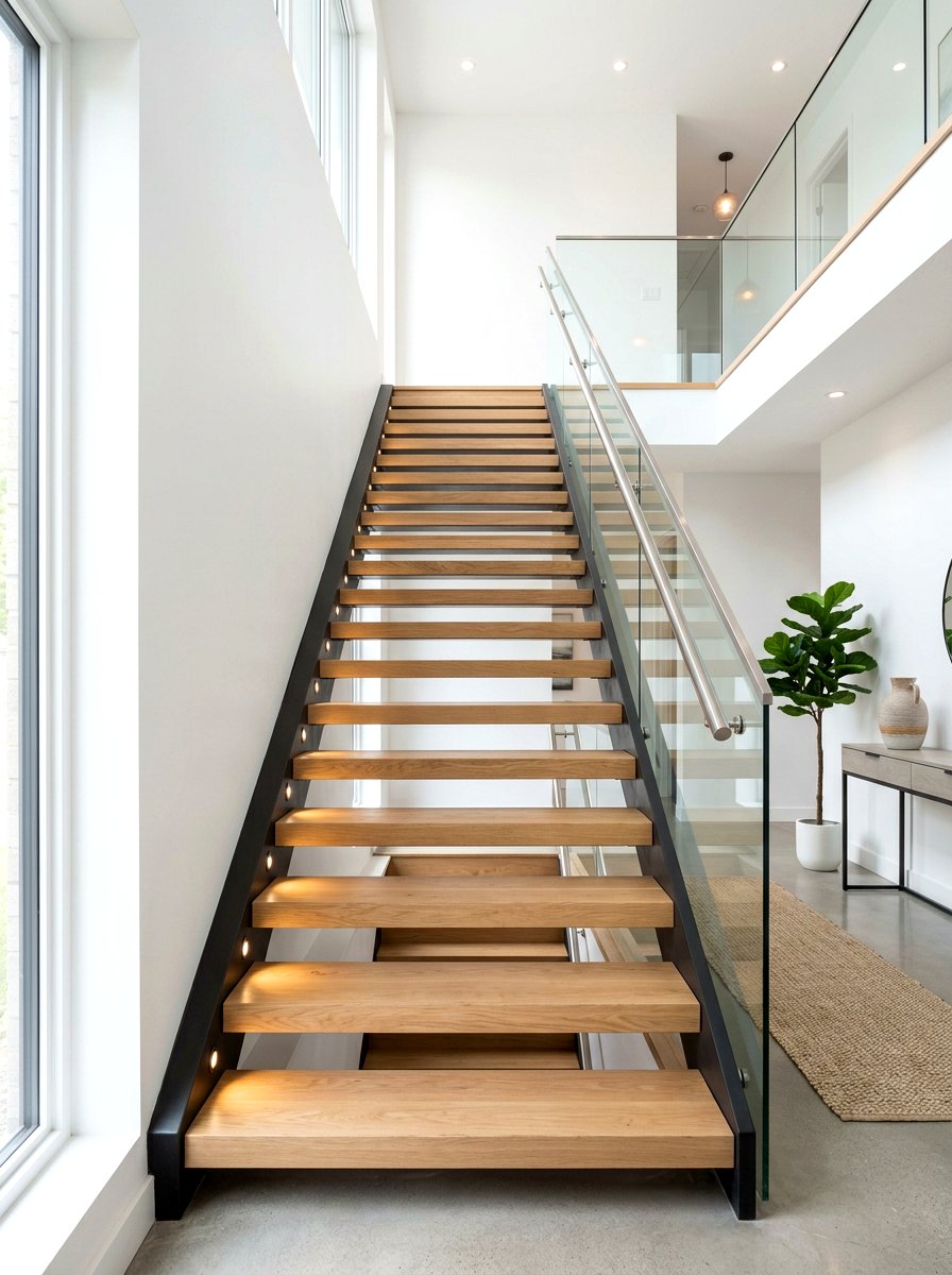 Stair Stringer Lighting - 30 stair tread lighting ideas