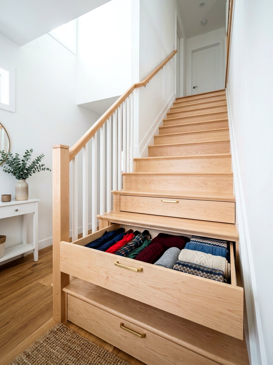 Staircase Drawer system - 30 smart storage home ideas