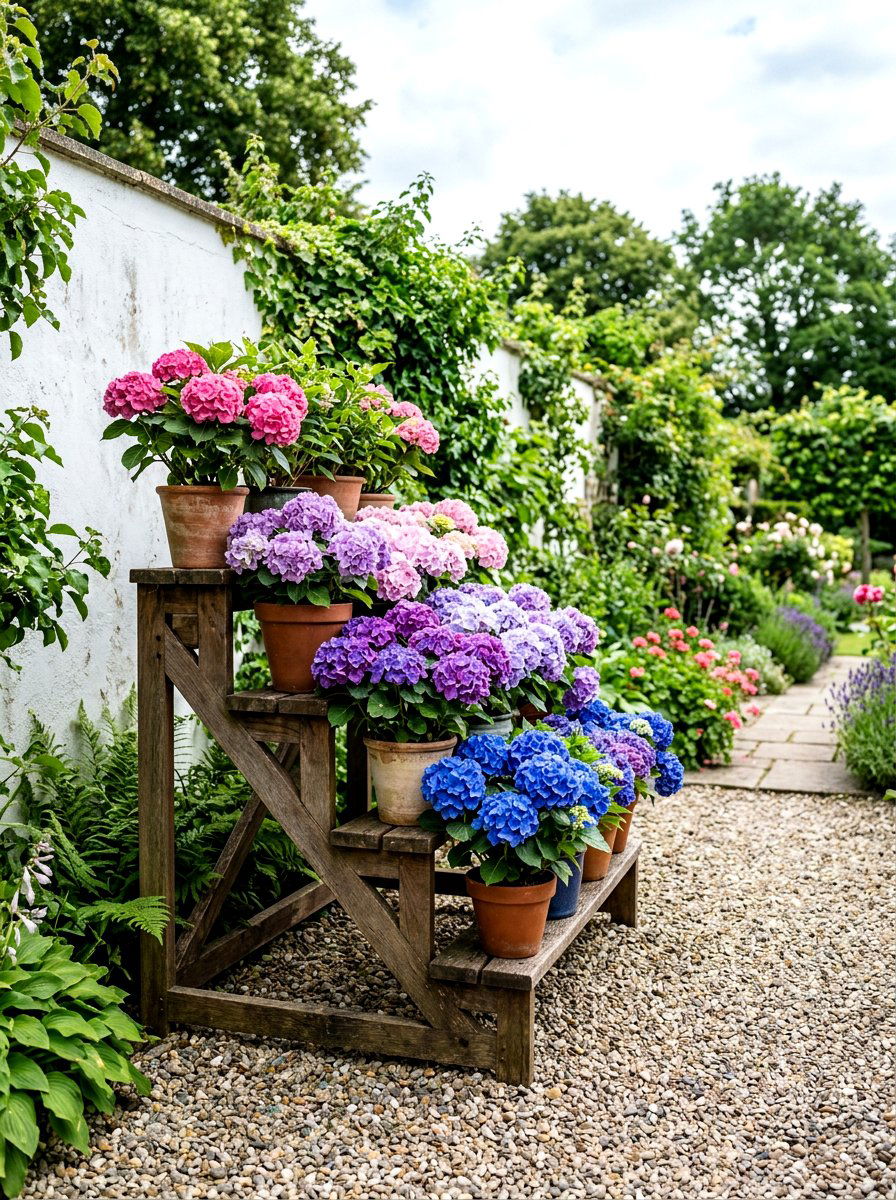 Staircase Flower Pot Stand - 30 tiered planter ideas