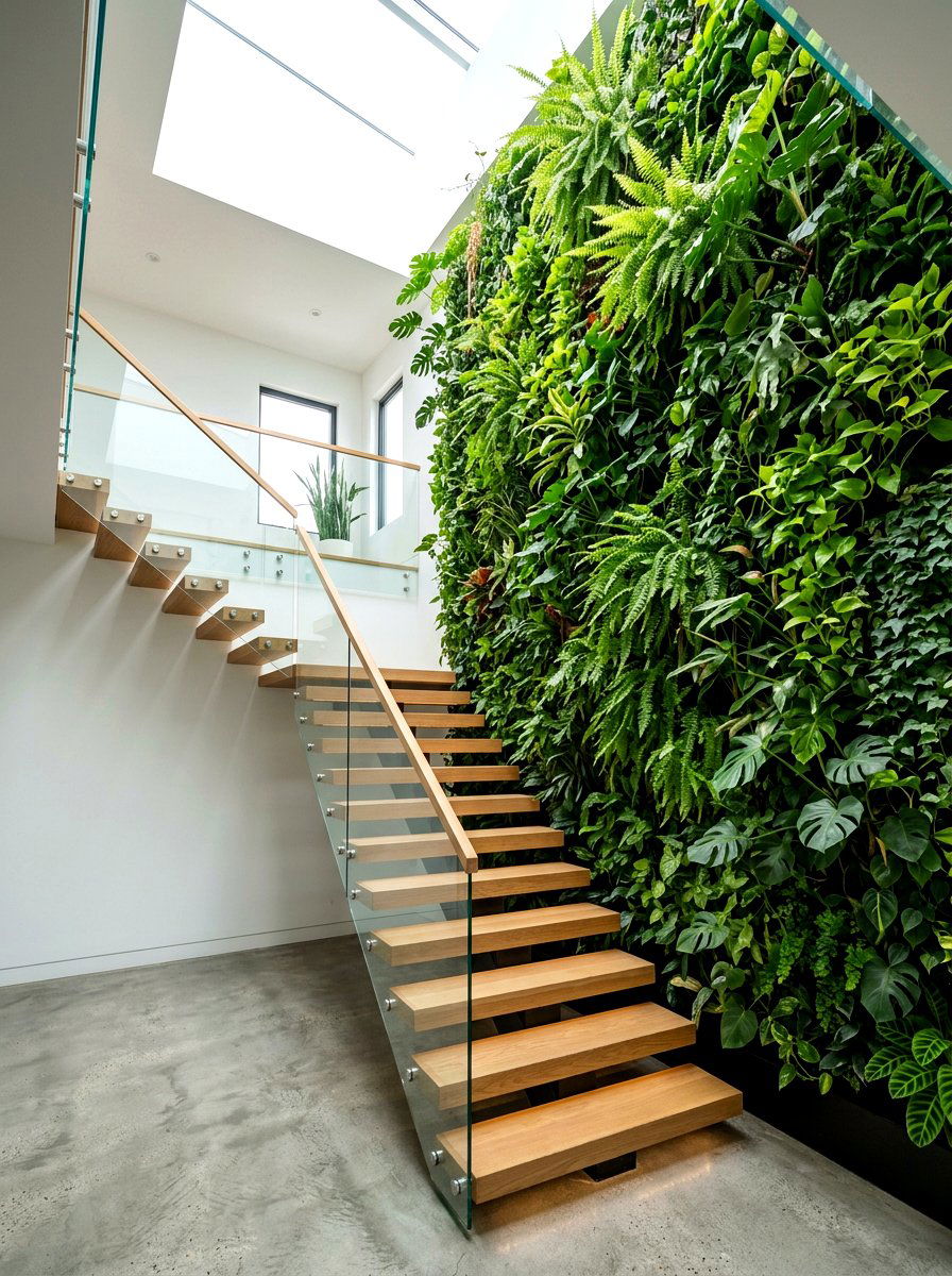 Staircase Green Wall - 30 green wall ideas