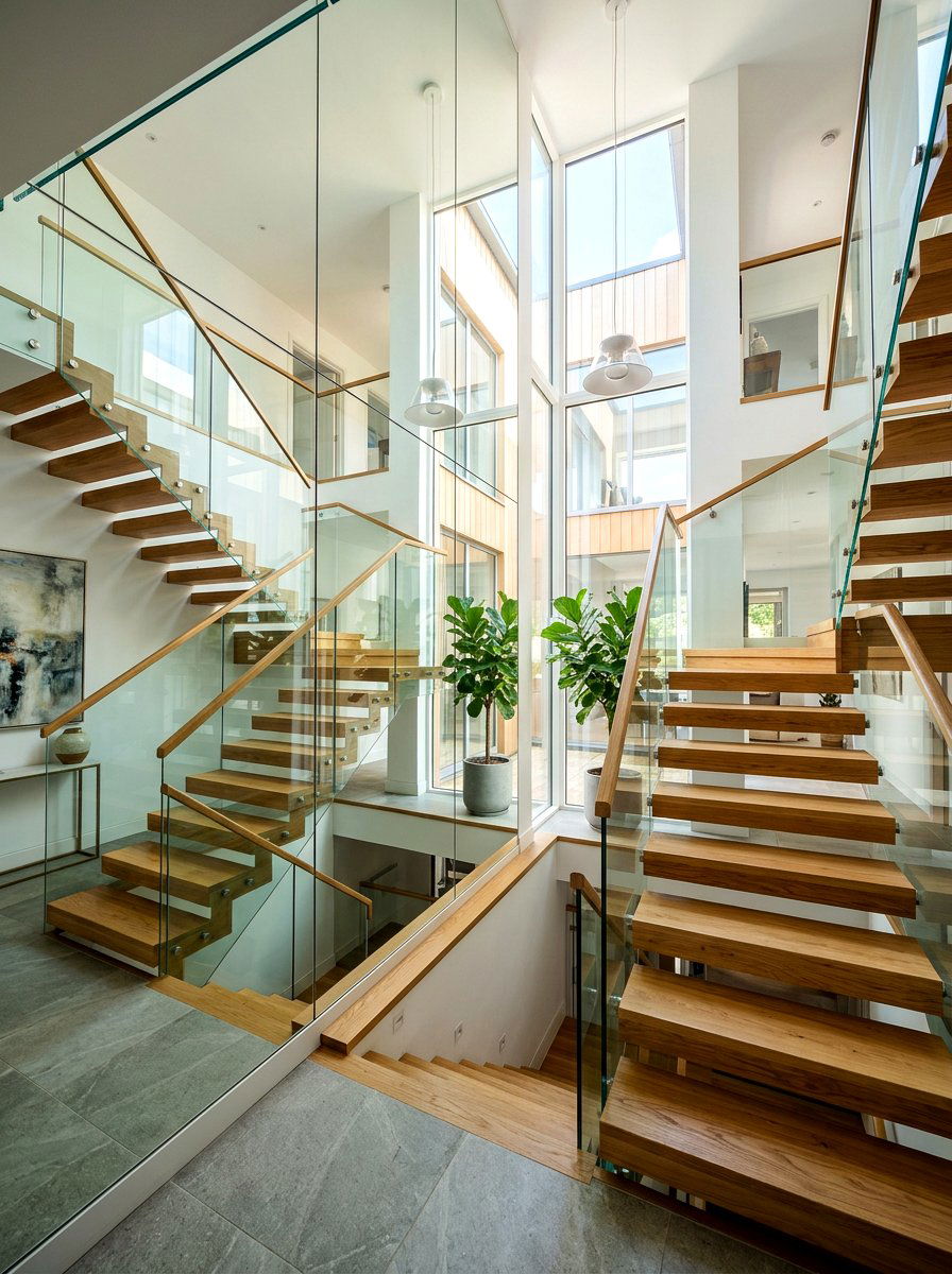 Staircase Mirror Wall - 30 floor to ceiling mirror wall ideas