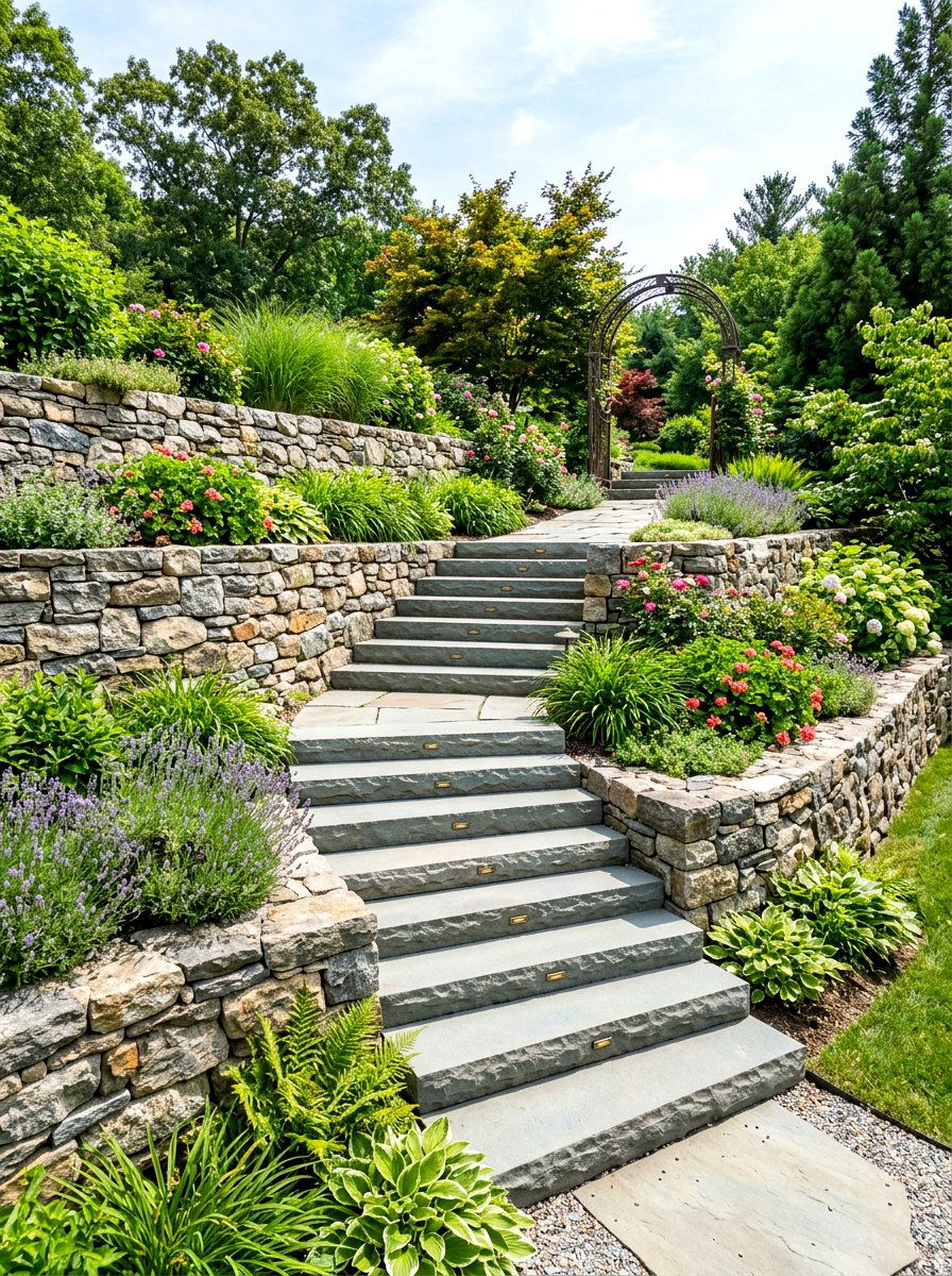 Staircase Retaining Wall - 30 retaining wall ideas