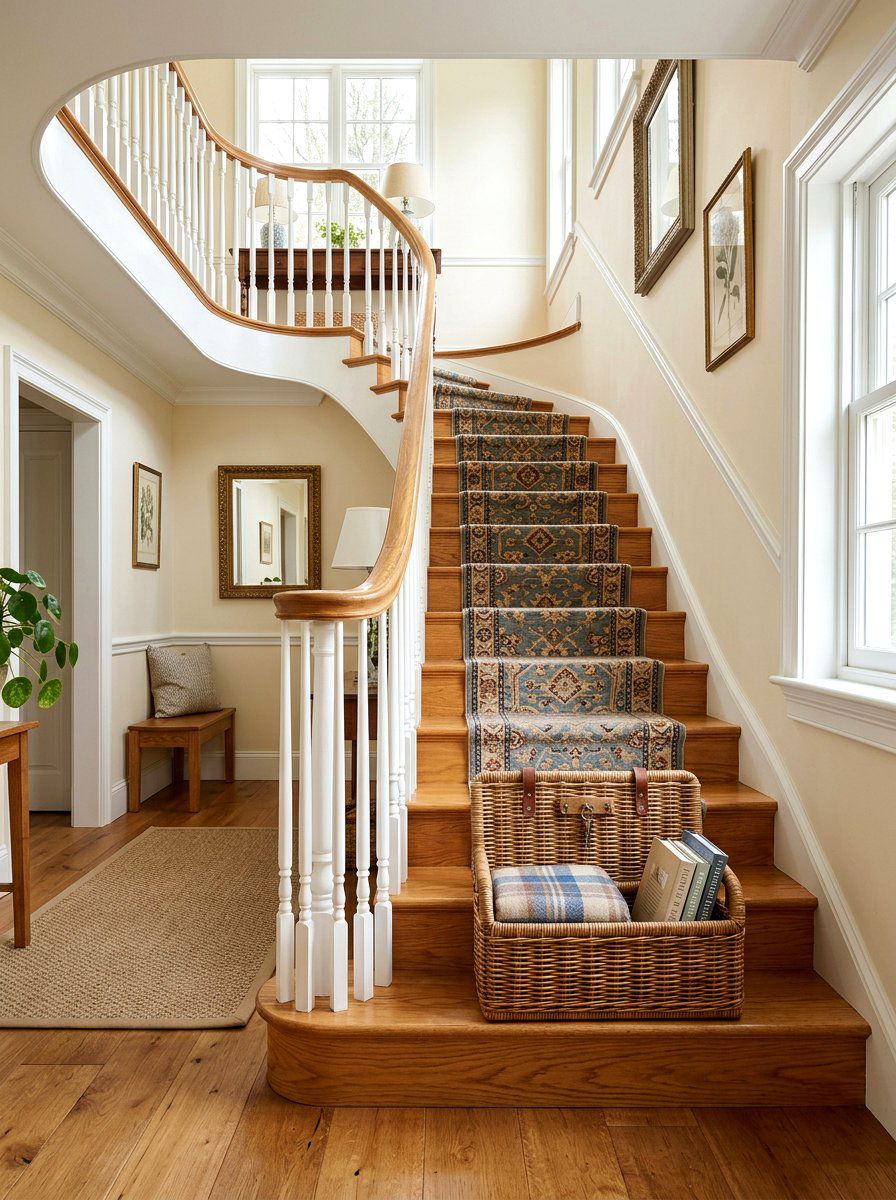 Staircase Step Basket - 30 basket storage ideas