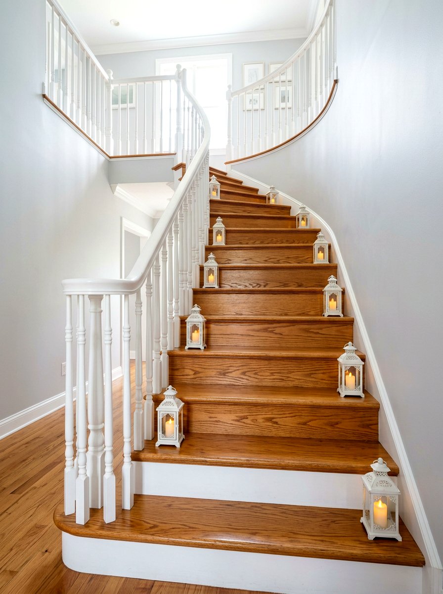 Staircase Step Lantern - 30 lantern decor ideas