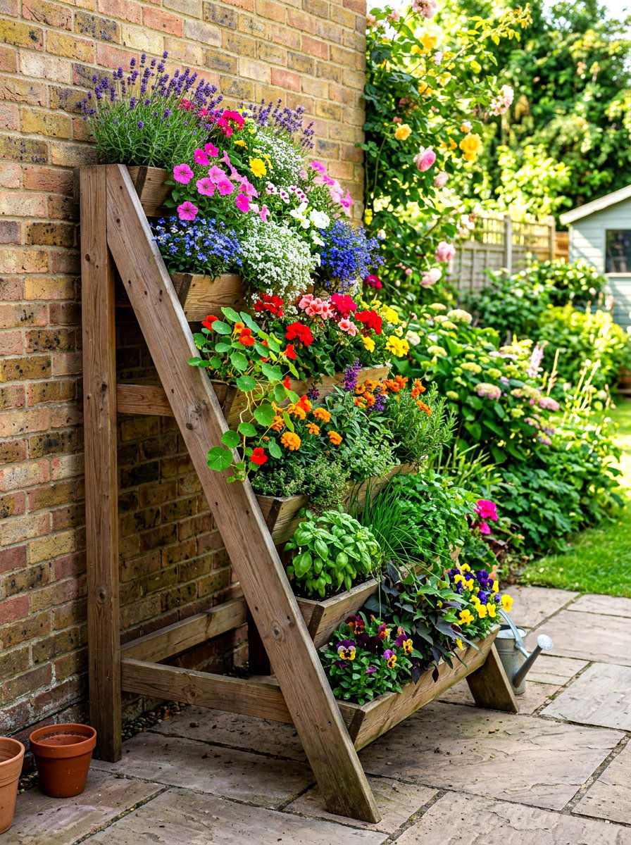 Staircase Style Garden Planter - 30 elevated garden bed ideas