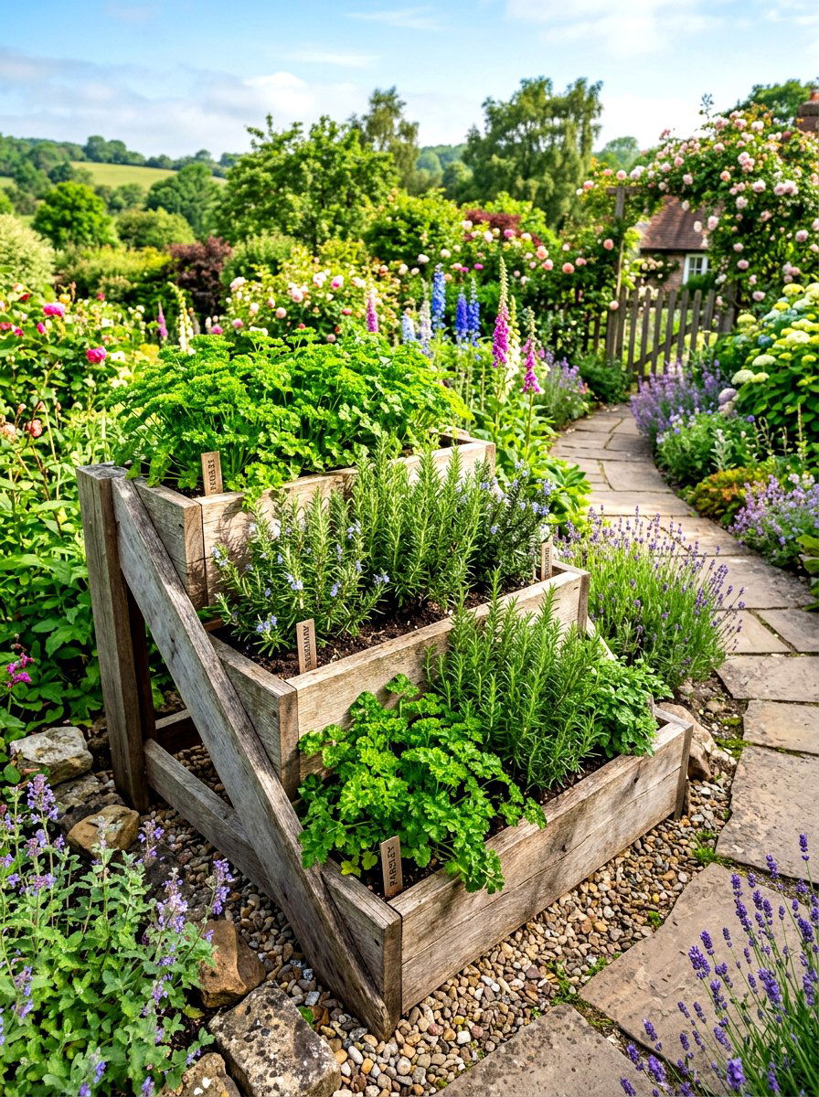 Staircase Style Herb Planter - 30 tiered herb planter ideas