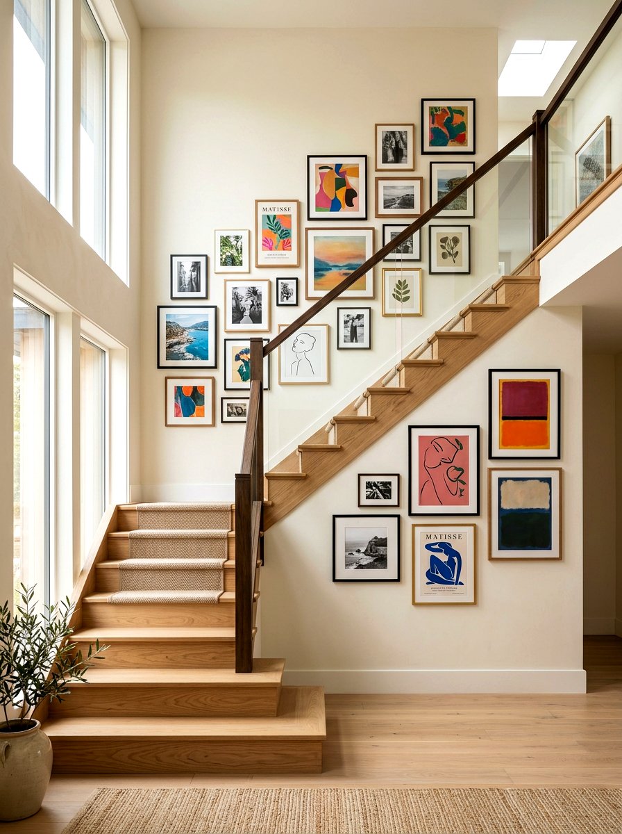 Staircase Wall - 30 gallery wall ideas