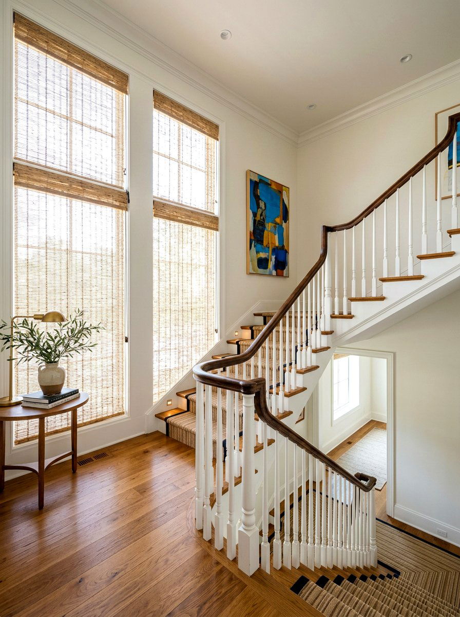 Staircase Window Bamboo Shade - 30 bamboo shade ideas