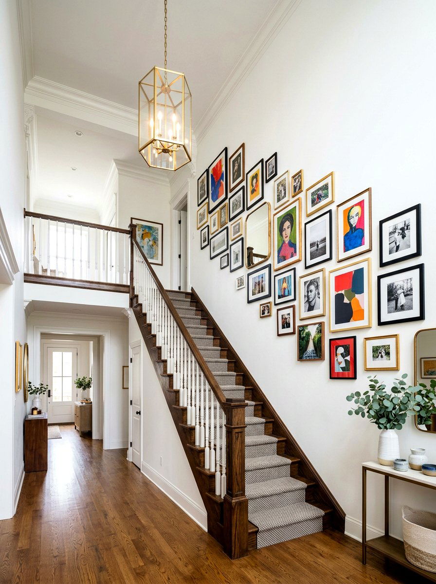 Staircase salon wall entry - 30 salon wall entry ideas