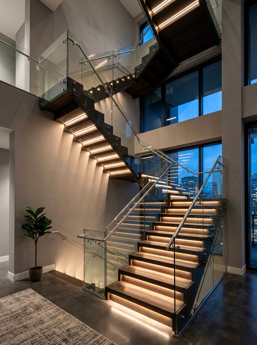 Stairway Safety Lighting - 30 toe kick lighting ideas