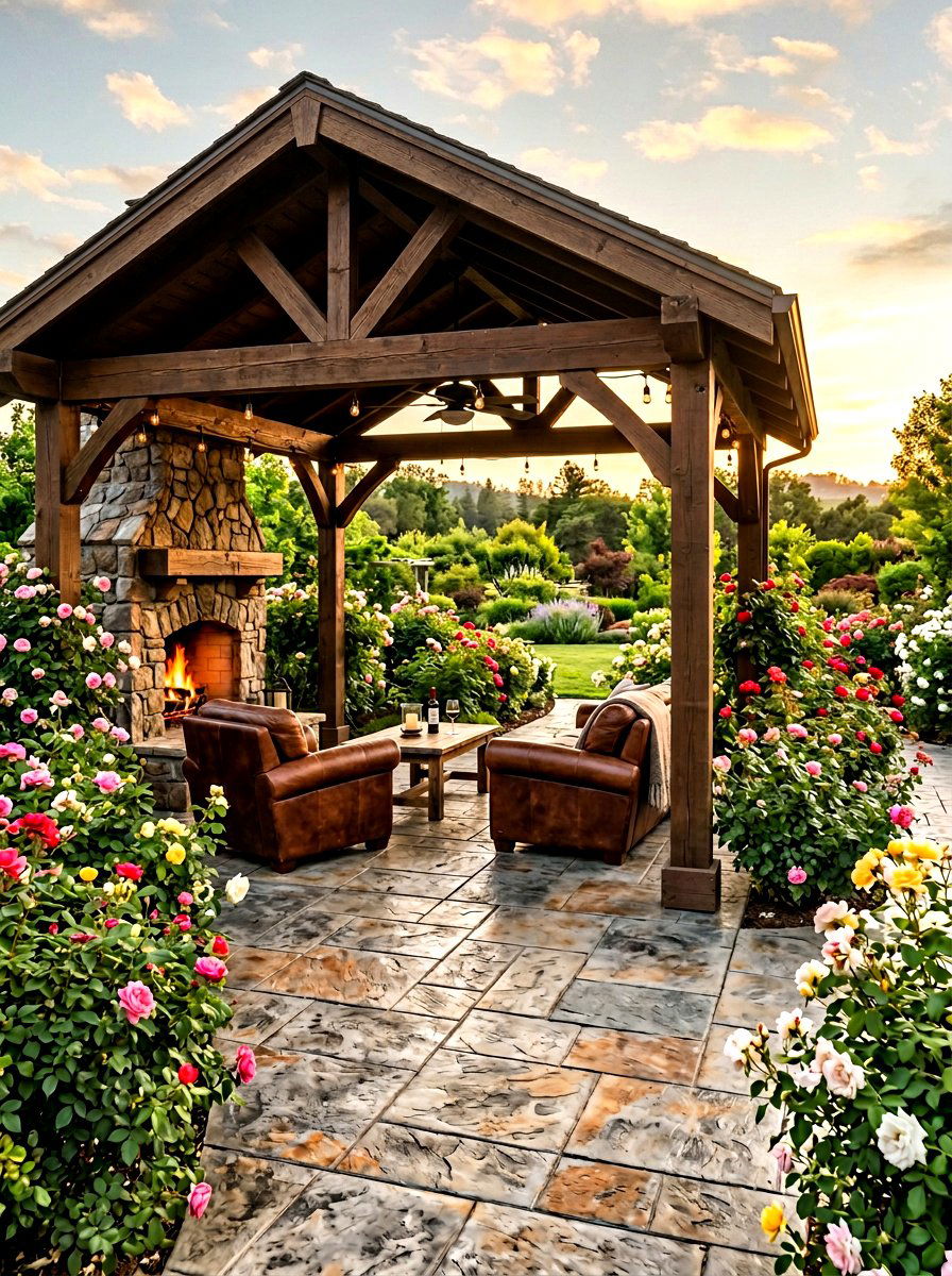 Stamped Concrete Gazebo Floor - 30 gazebo floor ideas