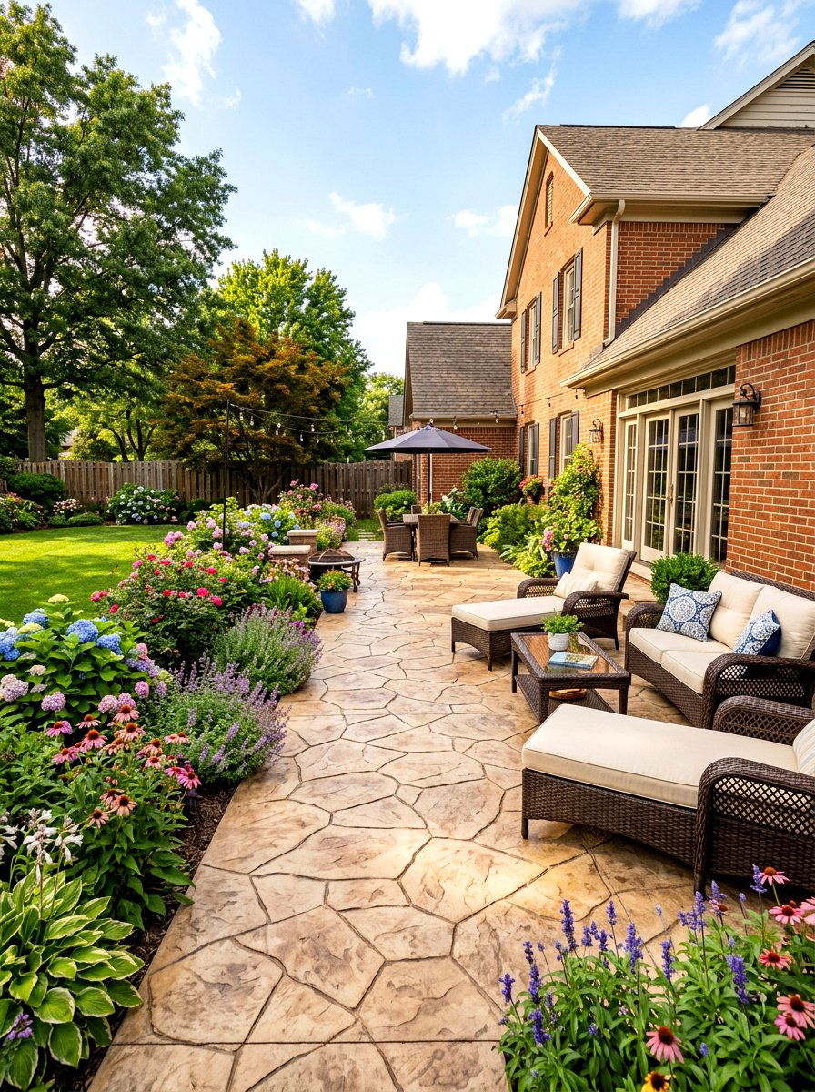 Stamped Concrete Patio - 30 concrete patio ideas