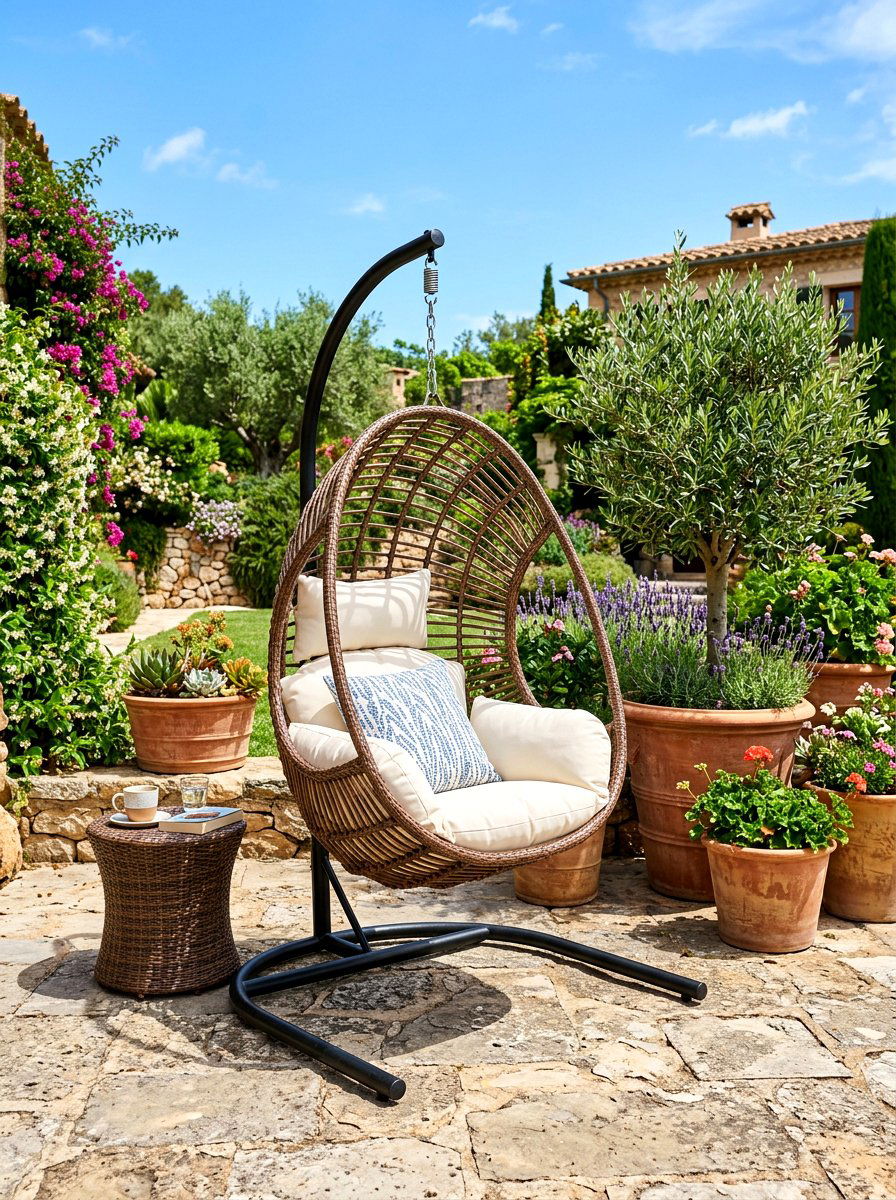 Stand Alone Swing Setup - 30 hanging chair patio ideas
